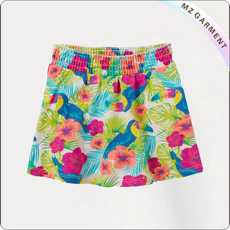 Kids Floral Print Skirt