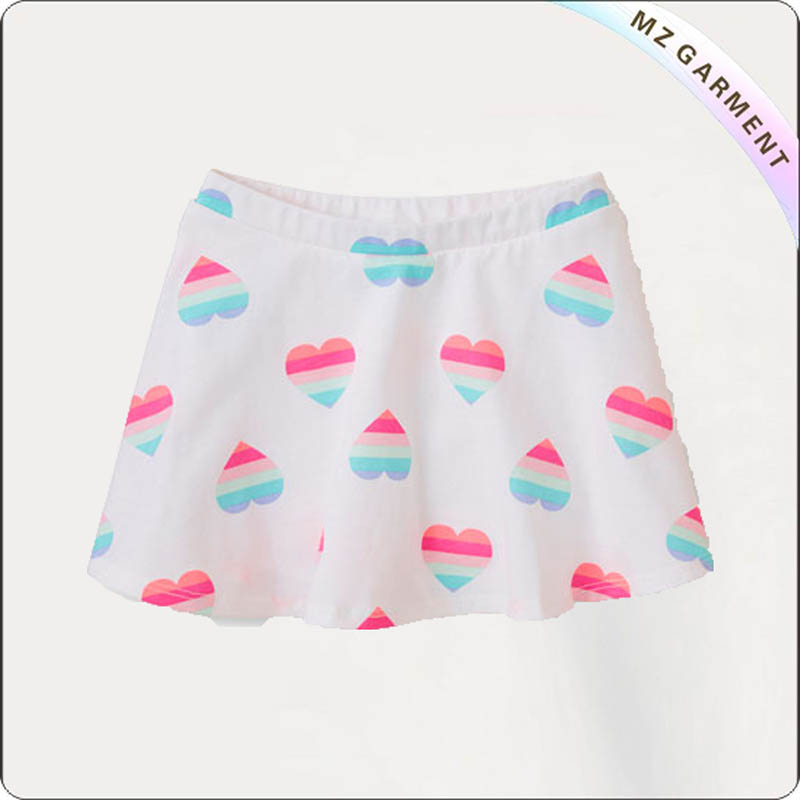 Kids Heart White Skirt
