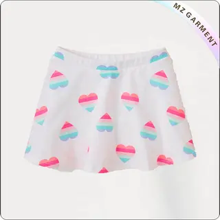 Kids Heart White Skirt