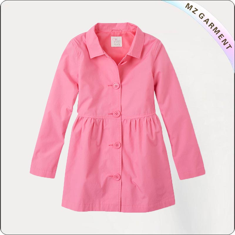 Grils Long Sleeve Trench Jacket