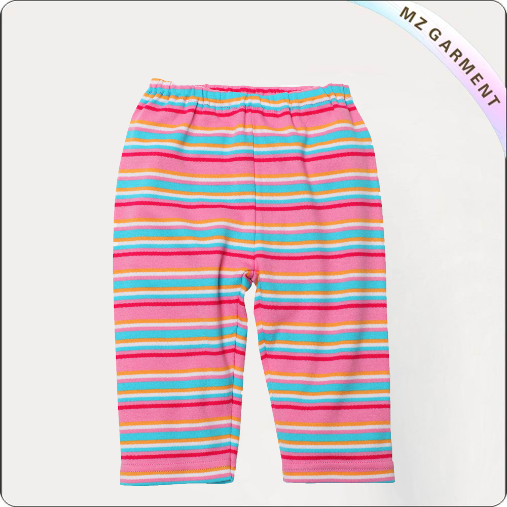 Hot Pink Pull-On Multi-Stripe Pants