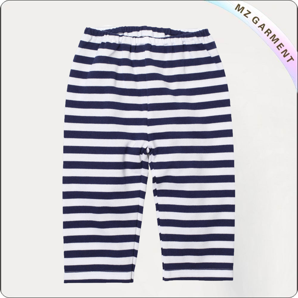 White Striped Navy Pants