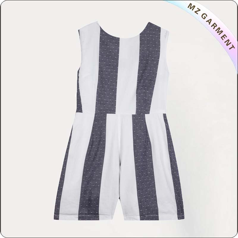 Black White Striped Playsuit