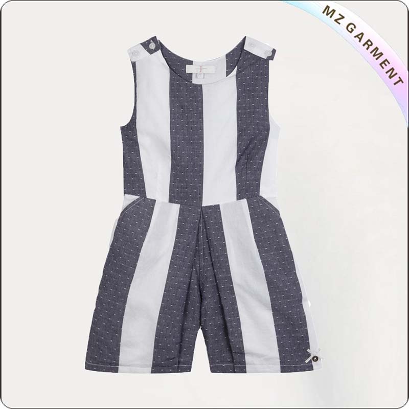 Black White Striped Playsuit