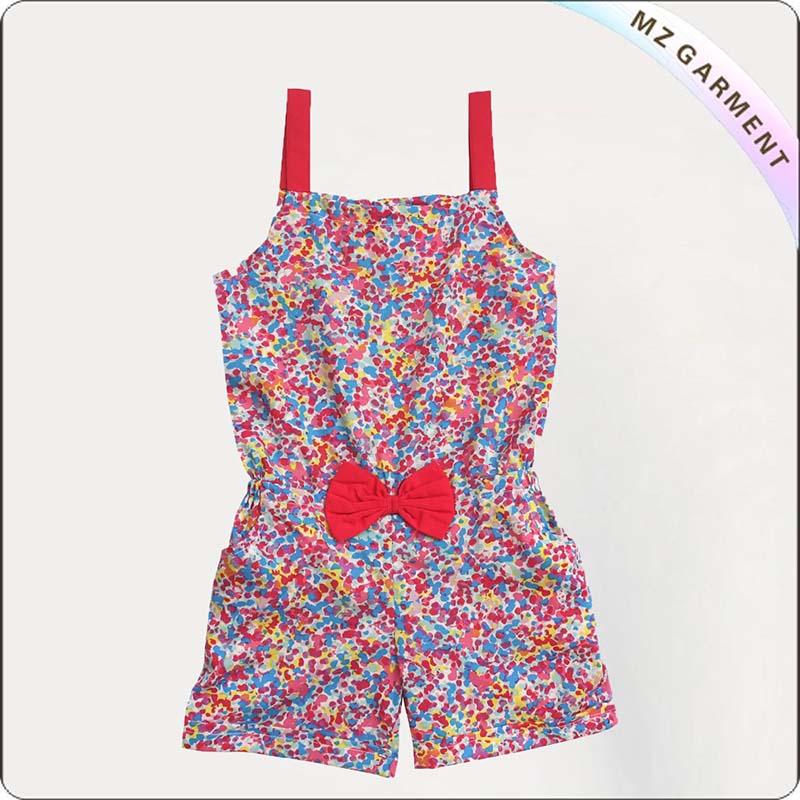 Floral Print Shorts Length Playsuit
