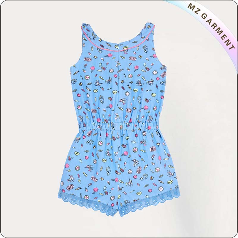 Girls Pier Print Snapsuit