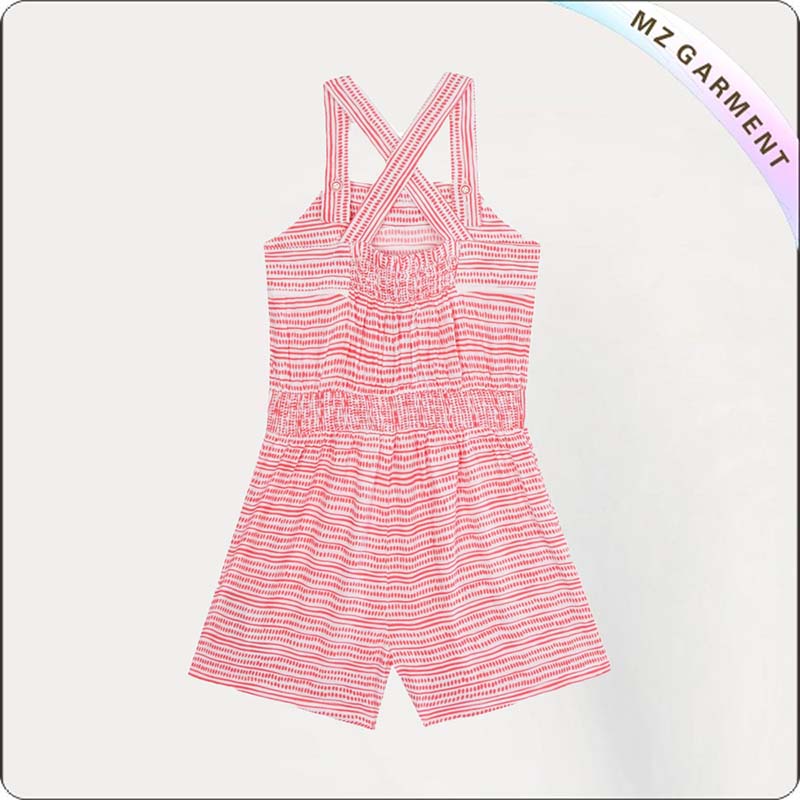 Girls Striped Playsuit