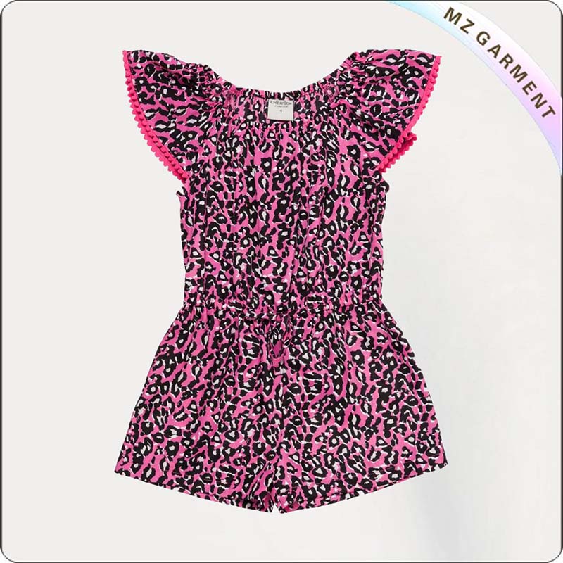 Purple Leopard Short Leg Palysuit