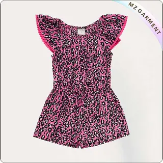 Purple Leopard Short Leg Palysuit