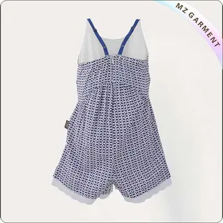 White Blue Playsuit