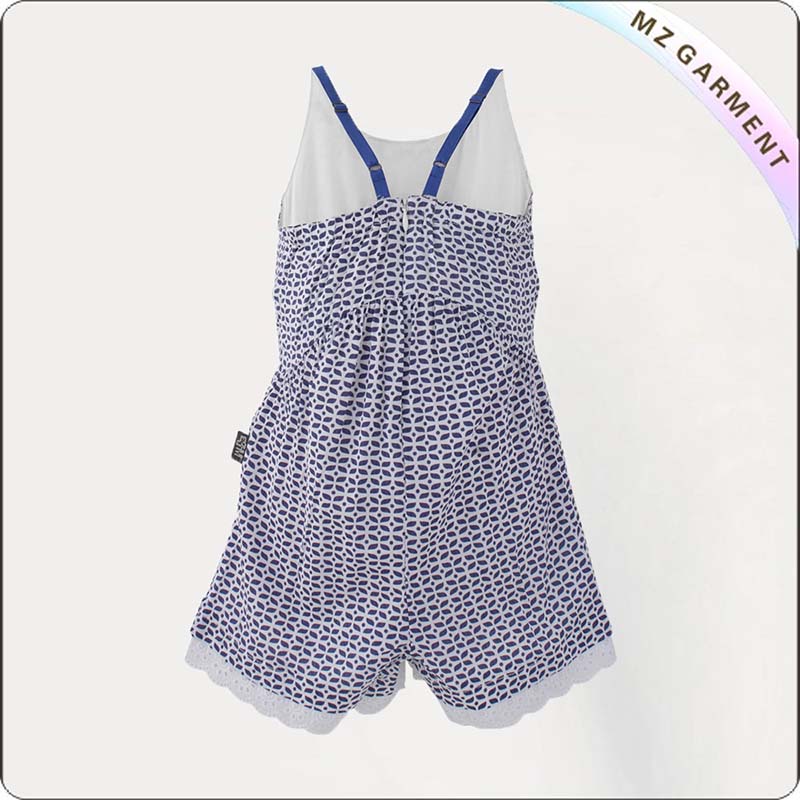 White Blue Playsuit
