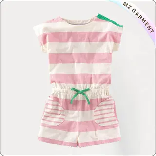 Kids Pink Stripe Romper