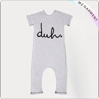 Short Sleeved Grey Melange Romper
