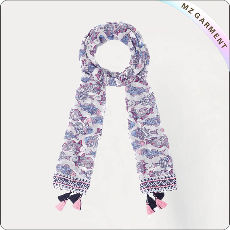 Kids Cartoon Fish Scarf