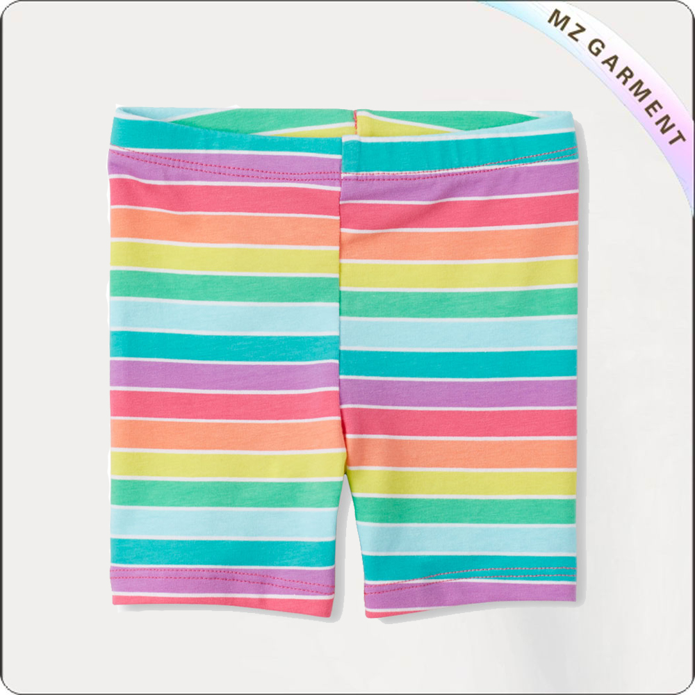 Girls Multicolor Striped Shorts