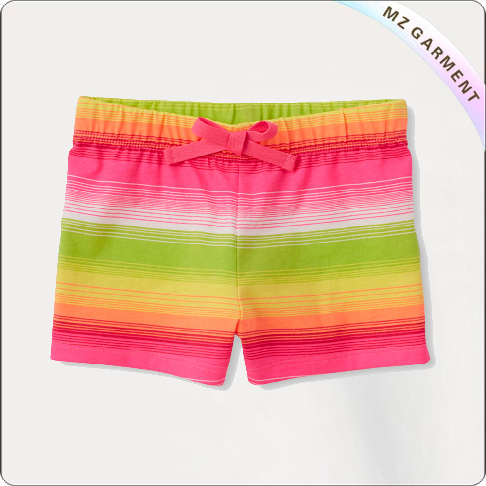 Rainbow Striped Active Shorts