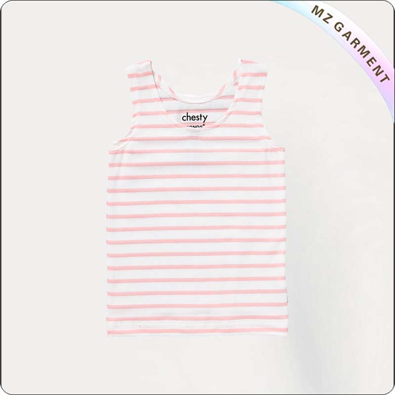 Kids Pink Stripes Singlet