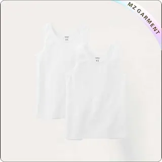Kids Solid White Singlet