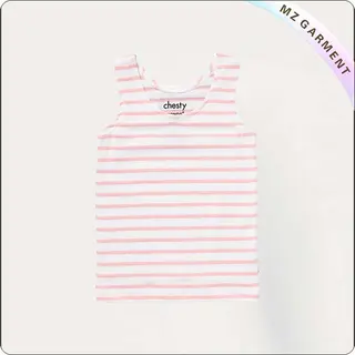 Kids Pink Stripes Singlet