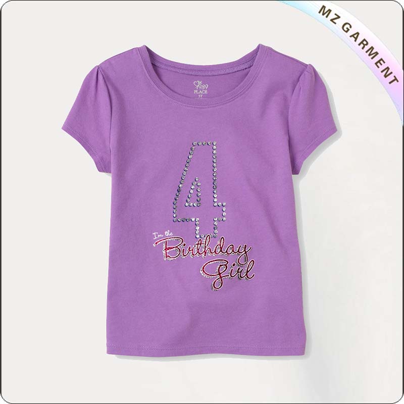 Girl Birthday Purple T-Shirt