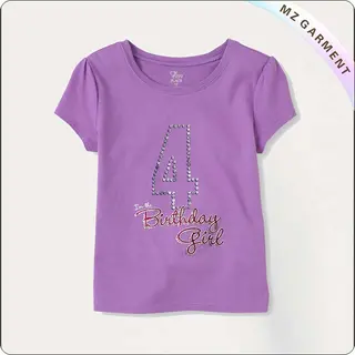 Girl Birthday Purple T-Shirt