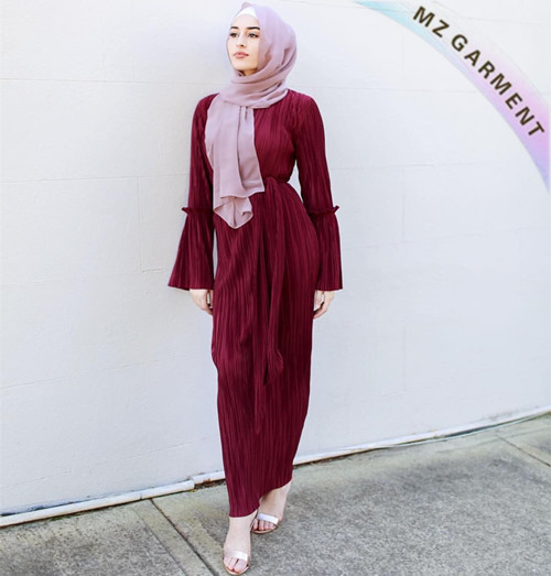 Muslim Women Long Dress, Made of Cotton, Polyester, Various Colors