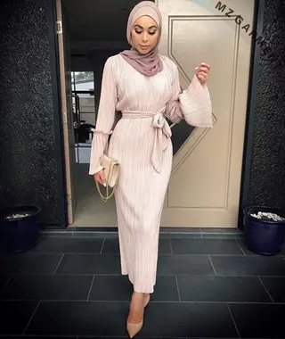 Muslim Women Long Dress, Made of Cotton, Polyester, Various Colors