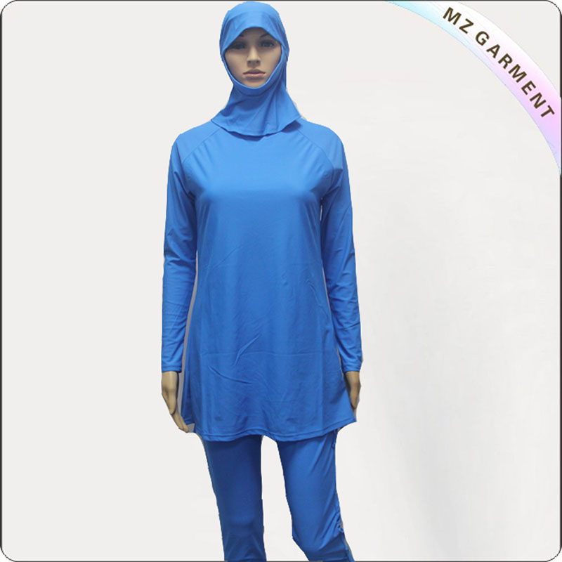 Female Light Blue Muslim Swimwear