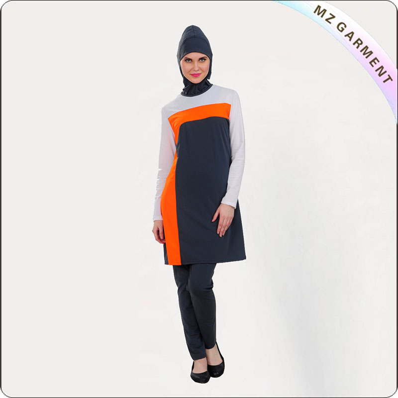 Female Orange Muslim Swimwear
