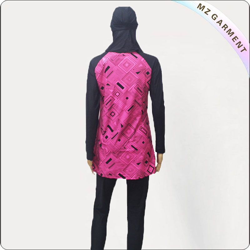 Female Pink & Black Muslim Swimwear