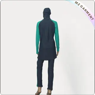 Yellow & Black Long Sleeve Muslim Swimwear