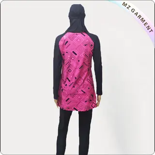 Female Pink & Black Muslim Swimwear