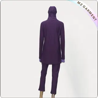 Rose & Purple Long Sleeve Muslim Swimwear