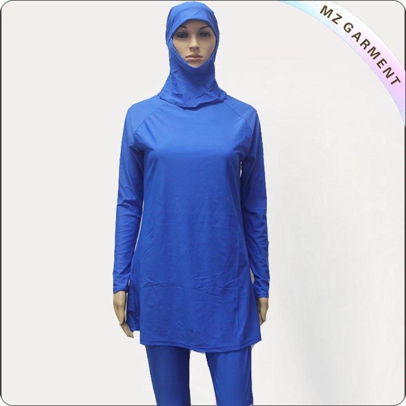 Women Dark Blue Muslim Swimwear