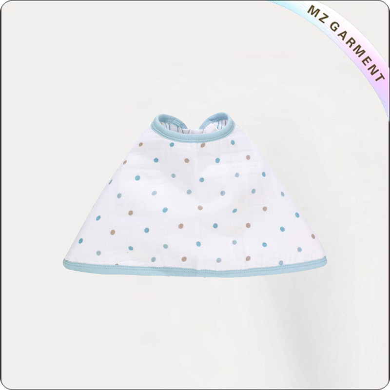 Blue Organic Cotton Dot Bib