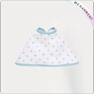 Blue Organic Cotton Dot Bib