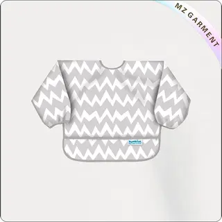 Grey Chevron Waterproof Sleeved Bib