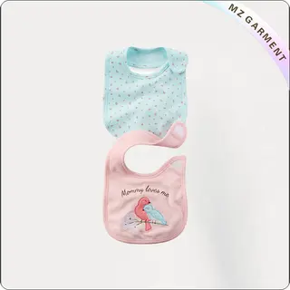 Pink Coral Floral Bib