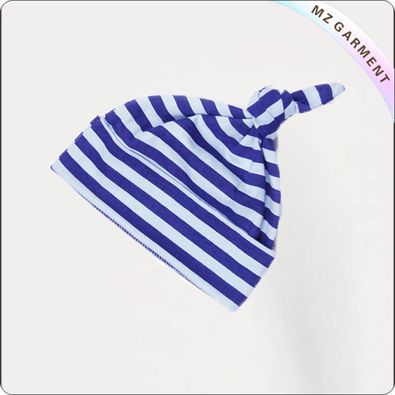 Blue & White Striped Knot Cap