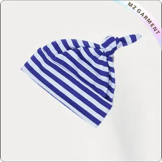Blue & White Striped Knot Cap