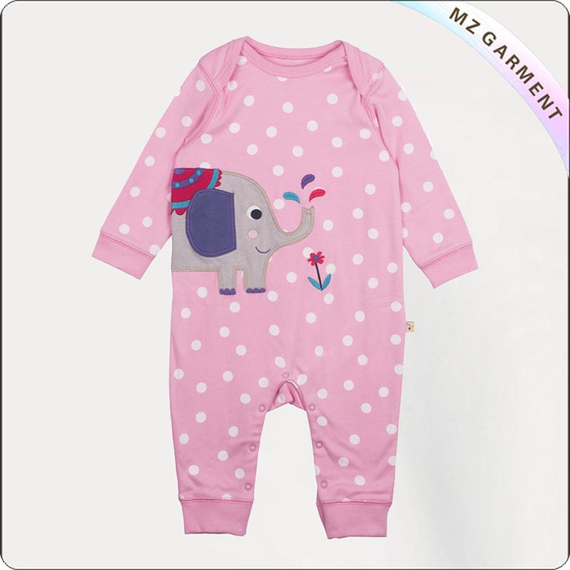 Baby Stripe Elephant Romper