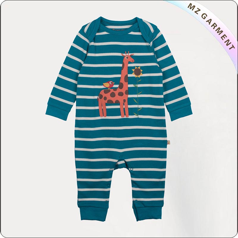 Baby Stripe Giraffe Romper