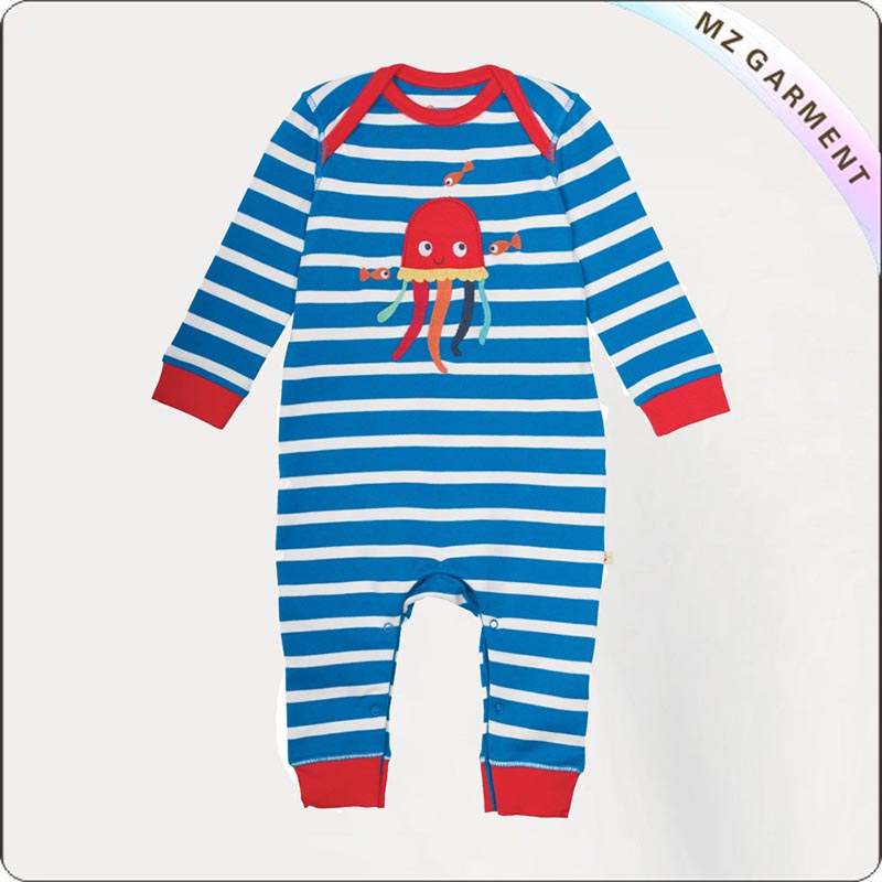 Baby Stripe Octopus Romper