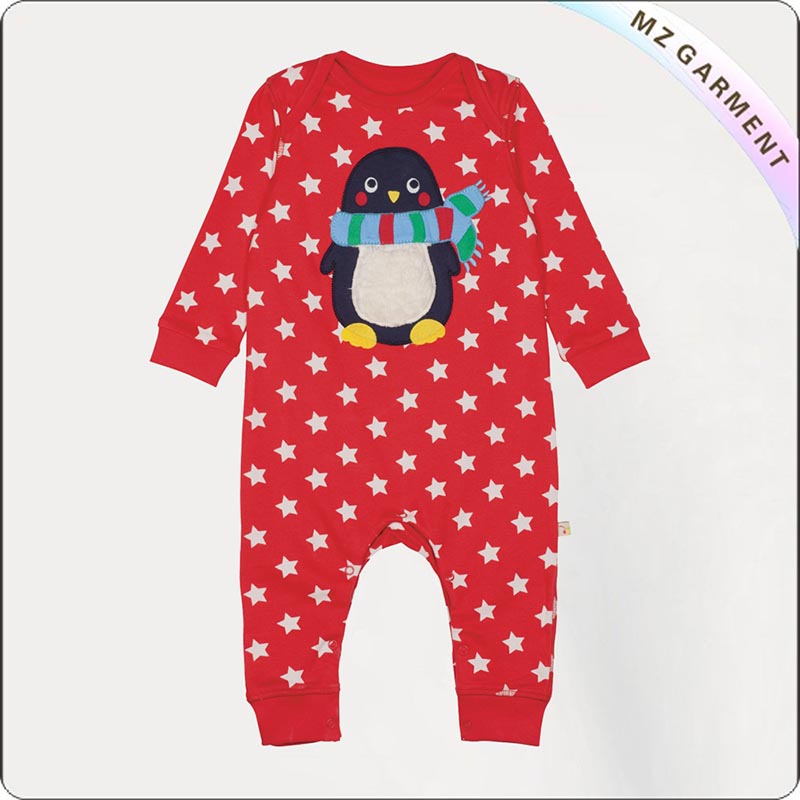 Bubbly Stripe Penguin Romper