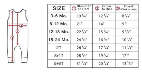China Baby Clothes Size Chart