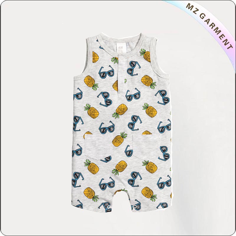 Pineapple Glasses Sleeveless Romper
