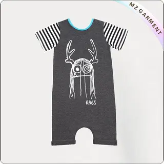 Short Sleeve Romper with Striped