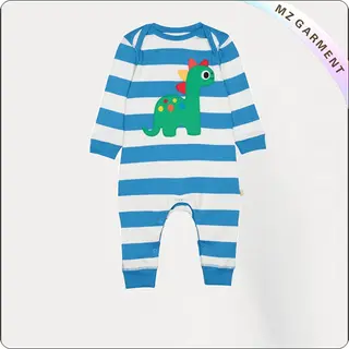 Baby Stripe Dinosaur Romper
