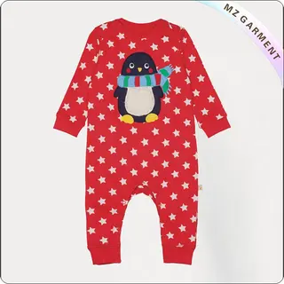 Bubbly Stripe Penguin Romper