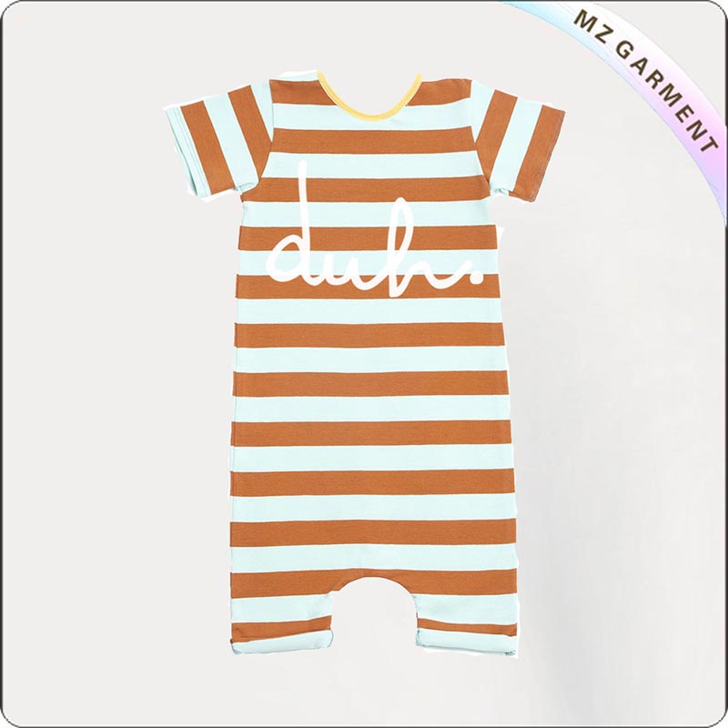 Yellow Stripe Short Romper